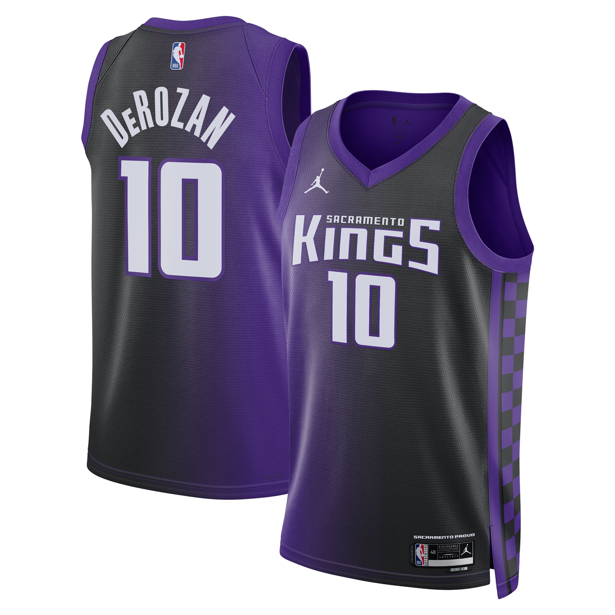 Sacramento Kings Jordan Brand Statement Edition Swingman Purple DeMar DeRoza Unisex NBA Jersey Unisex