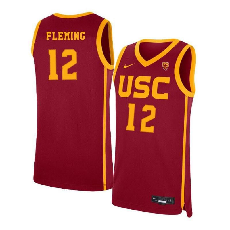 12 Devin Fleming Red Elite USC Trojans NCAA Jersey Men's