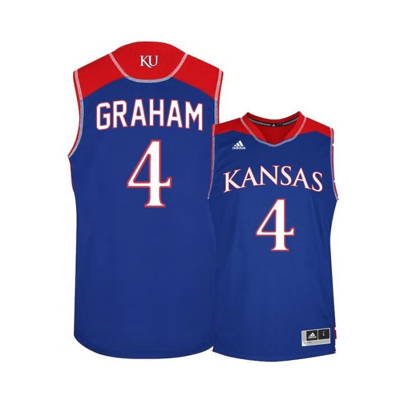 4 Devonte Graham Blue Kansas Jayhawks NCAA Jersey Men's