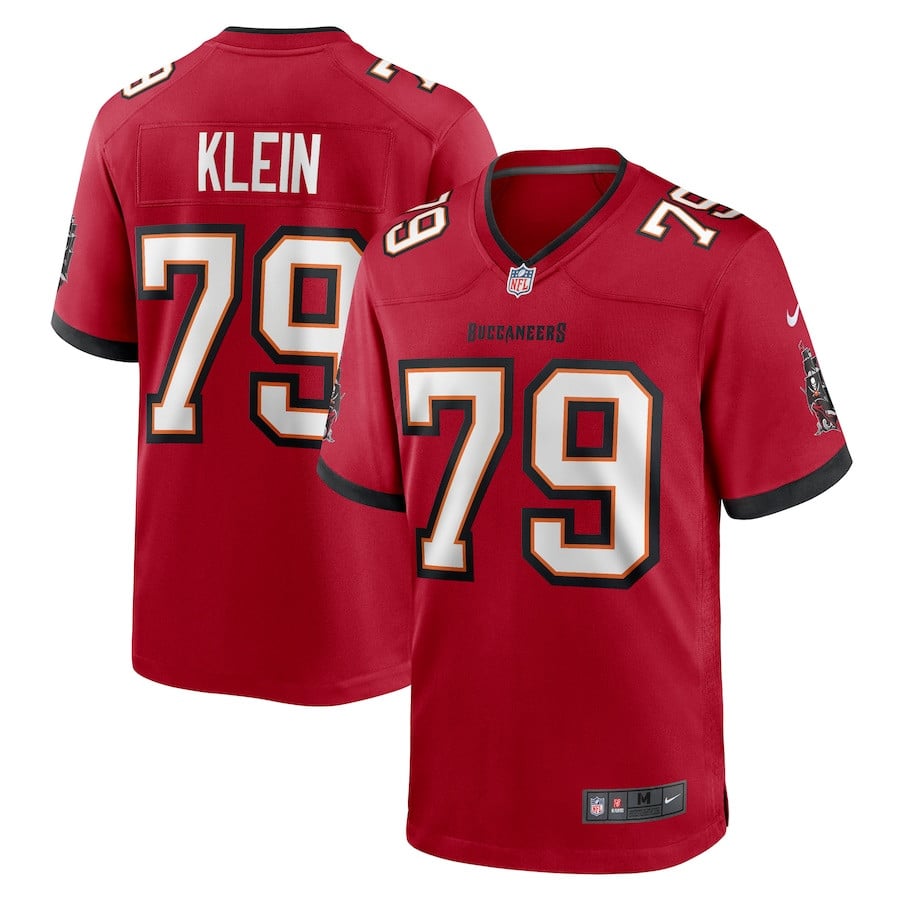 Elijah Klein 79 Tampa Bay Buccaneers Game Red NFL Jersey Men's