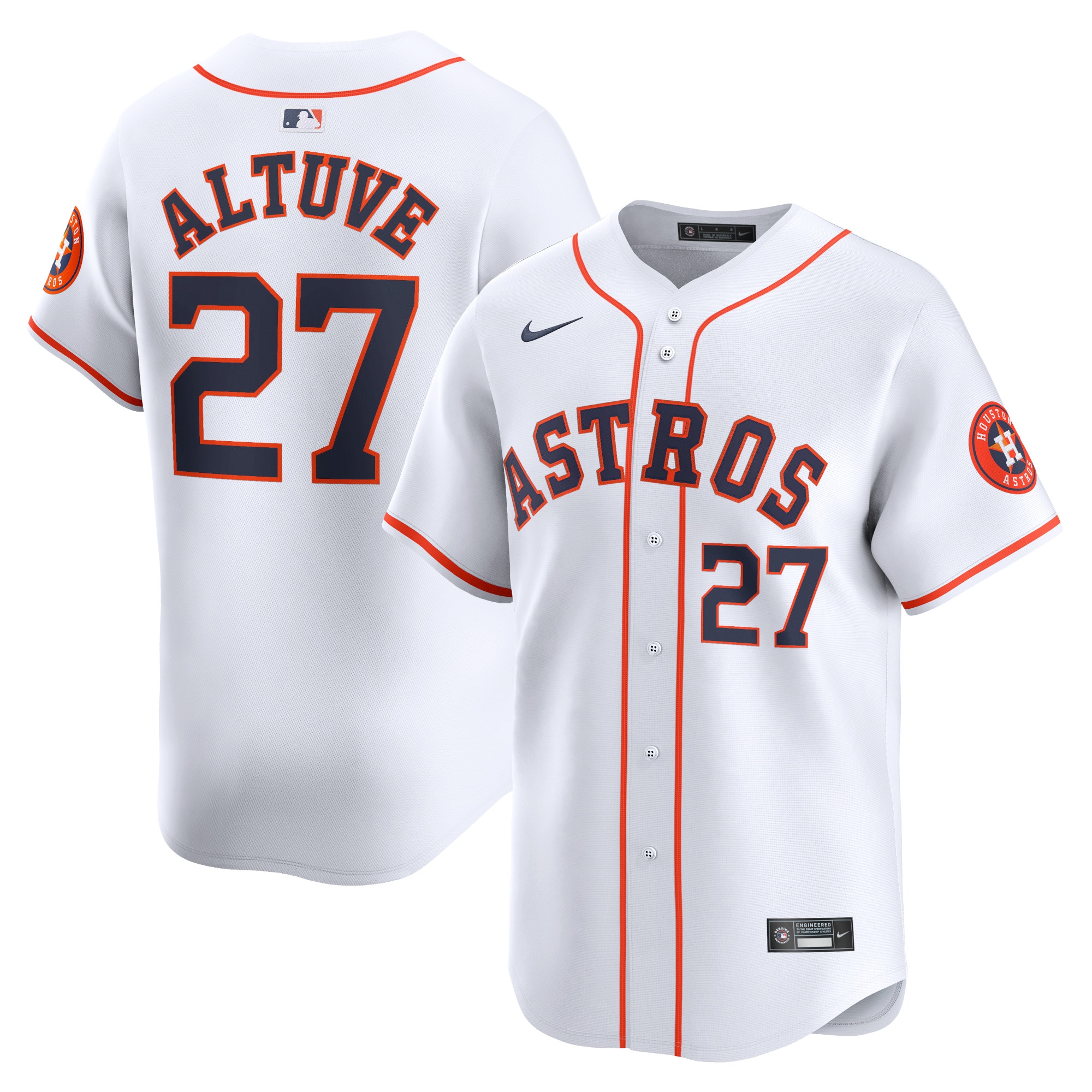 Houston Astros Jose Altuve White Home Limited Player MLB Jersey Men's