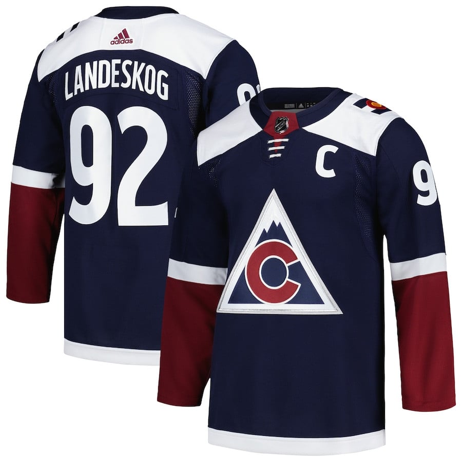 Gabriel Landeskog 92 Colorado Avalanche Alternate Primegreen Navy NHL Jersey Men's