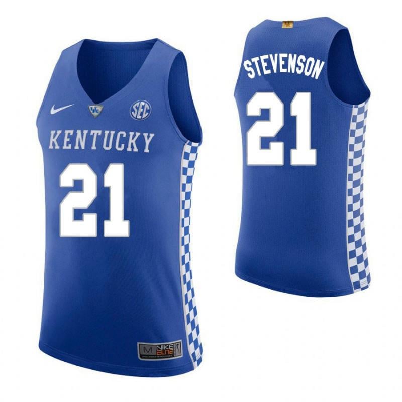 21 Perry Stevenson Home Blue Elite Kentucky Wildcats NCAA Jersey Men's