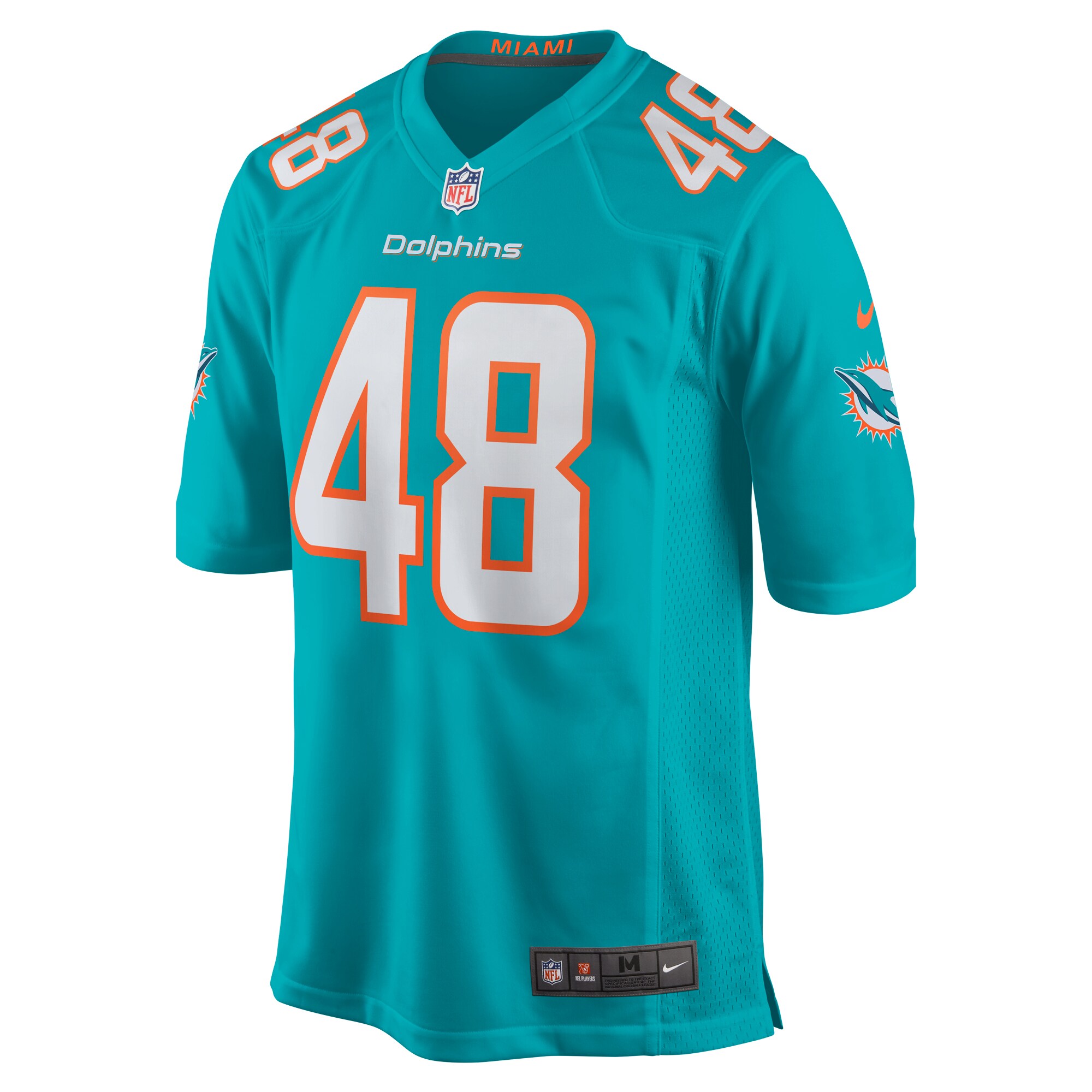 Miami Dolphins Jake Bargas Aqua Home Game Player NFL Jersey Men's