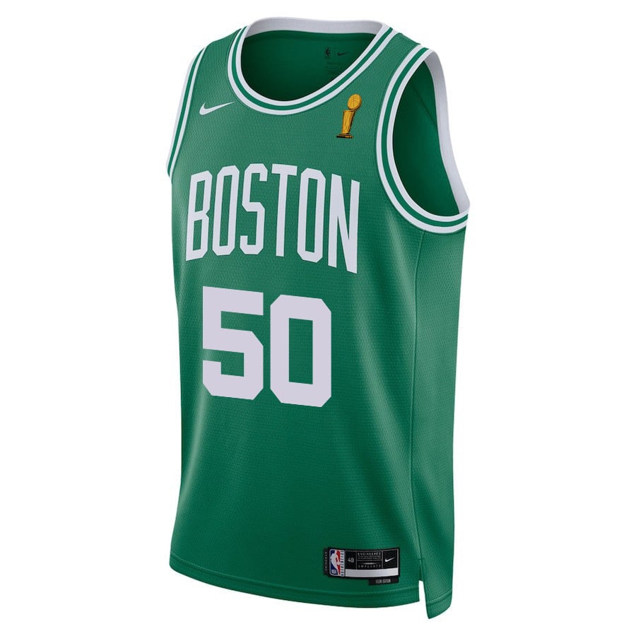 Svi Mykhailiuk 50 Boston Celtics 2024 FINALS CHAMPIONS Icon Edition Kelly Green NBA Jersey Men's