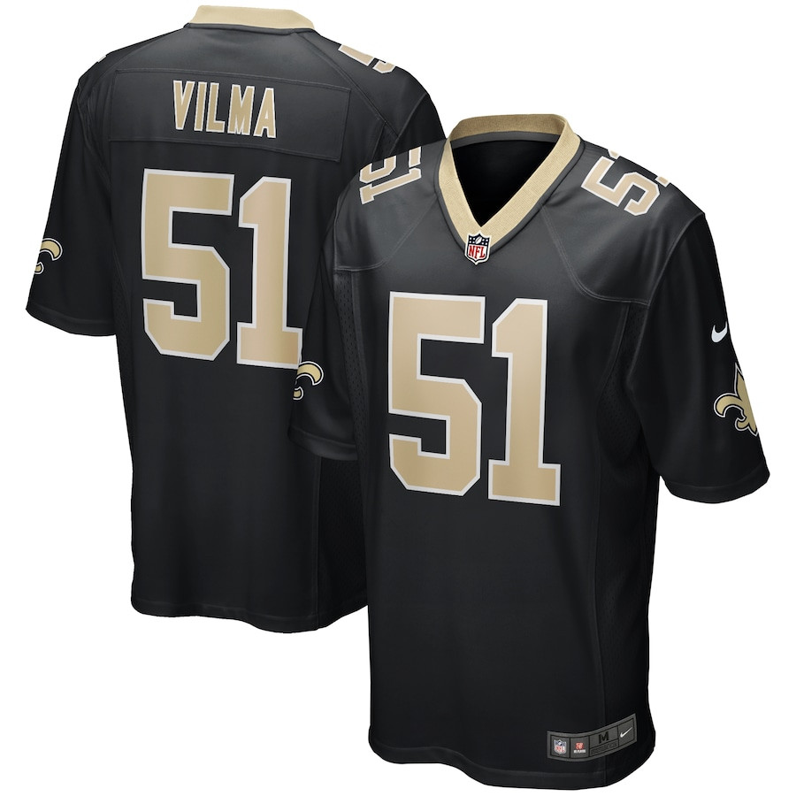 Jonathan Vilma 51 New Orleans Saints Game Retired Black NFL Jersey Men's