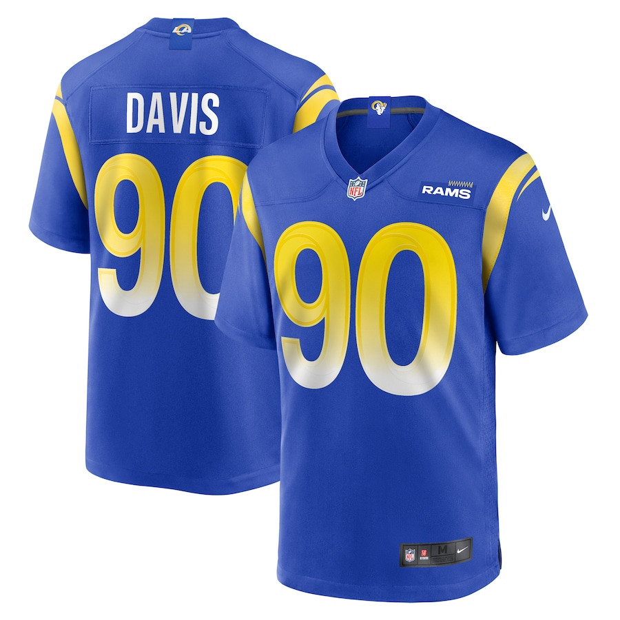 Tyler Davis 90 Los Angeles Rams Team Game Royal NFL Jersey Men's