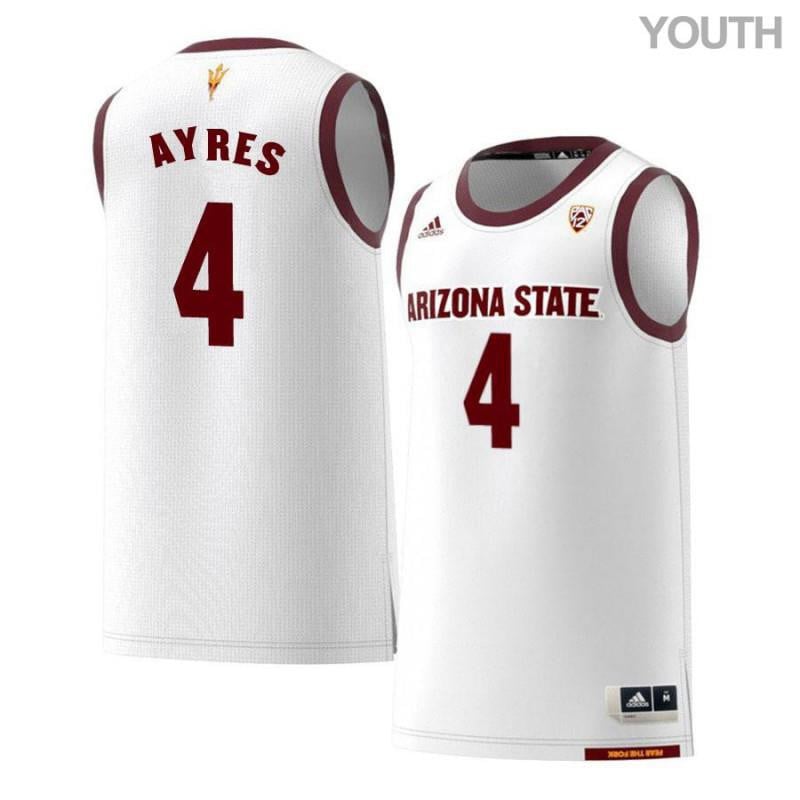 4 Jeff Ayre White Retro Arizona State Sun Devils NCAA Jersey Youth
