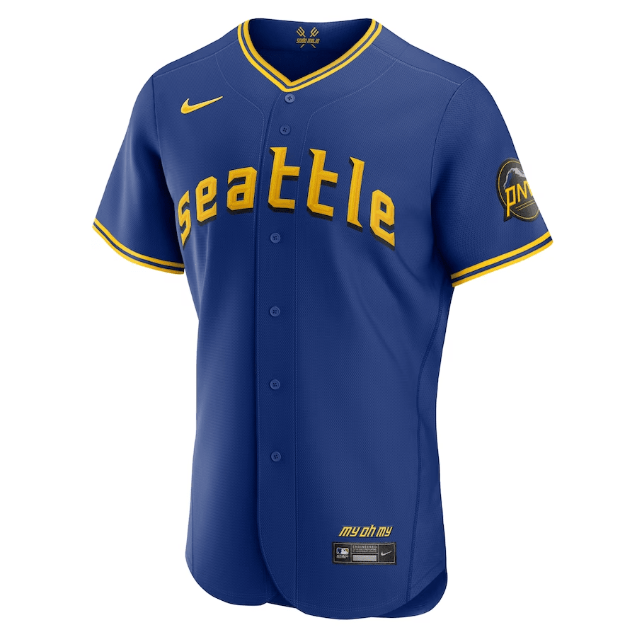 AJ Pollock 8 Seattle Mariners 2023 City Connect Elite Royal MLB Jersey Men's