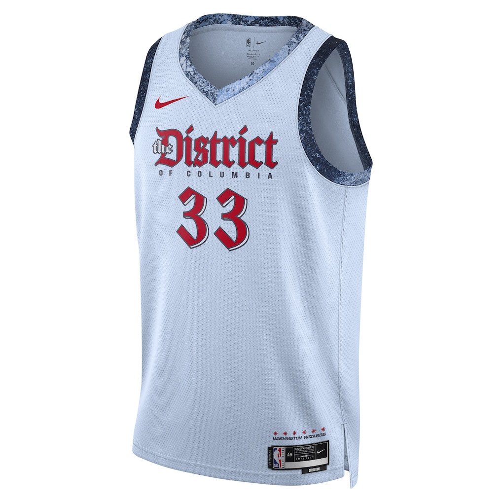 Kyle Kuzma 33 Washington Wizard Unisex 2024/25 Swingman Player City Edition Powder Blue NBA Jersey Unisex