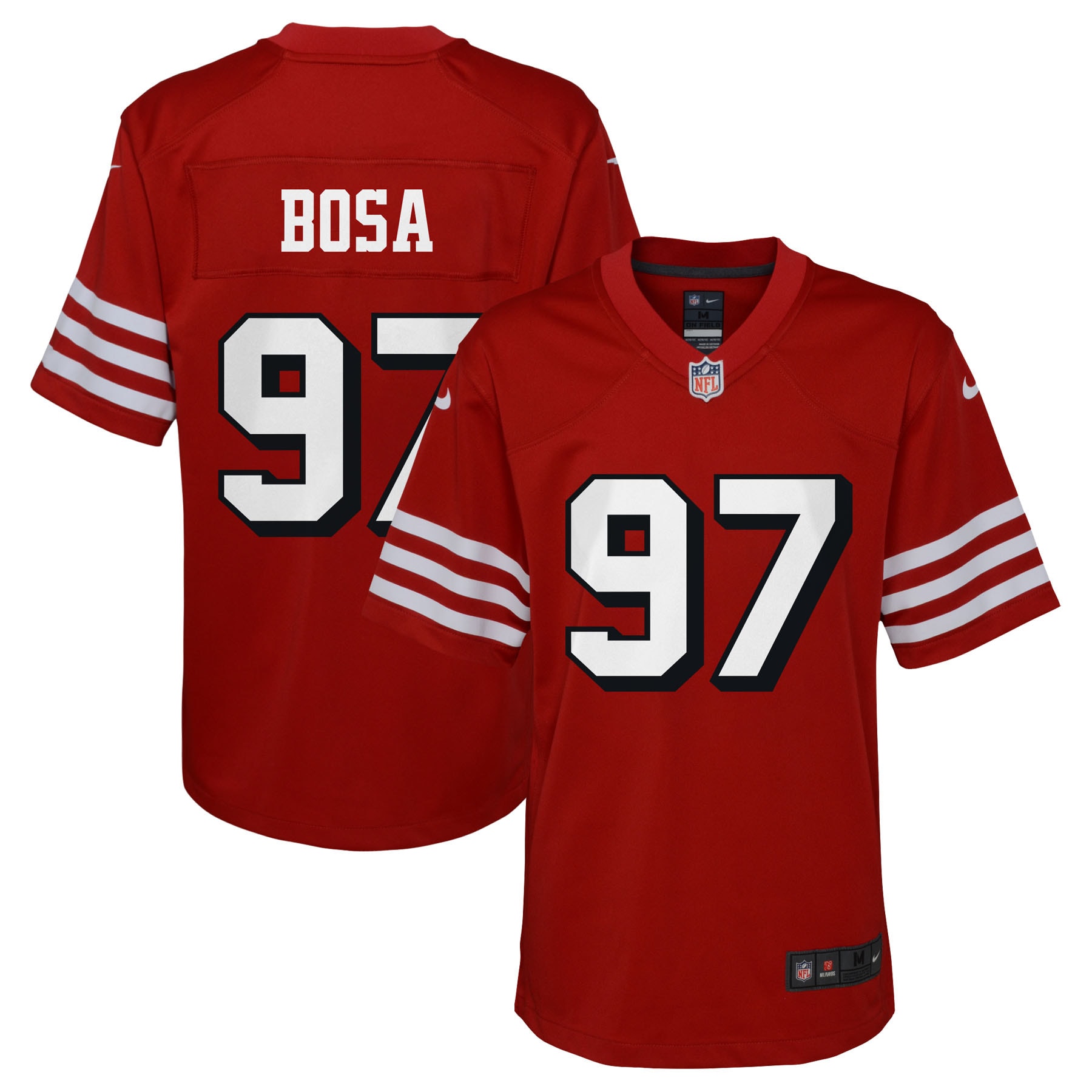 San Francisco 49ers Nick Bosa Scarlet Game NFL Jersey Youth