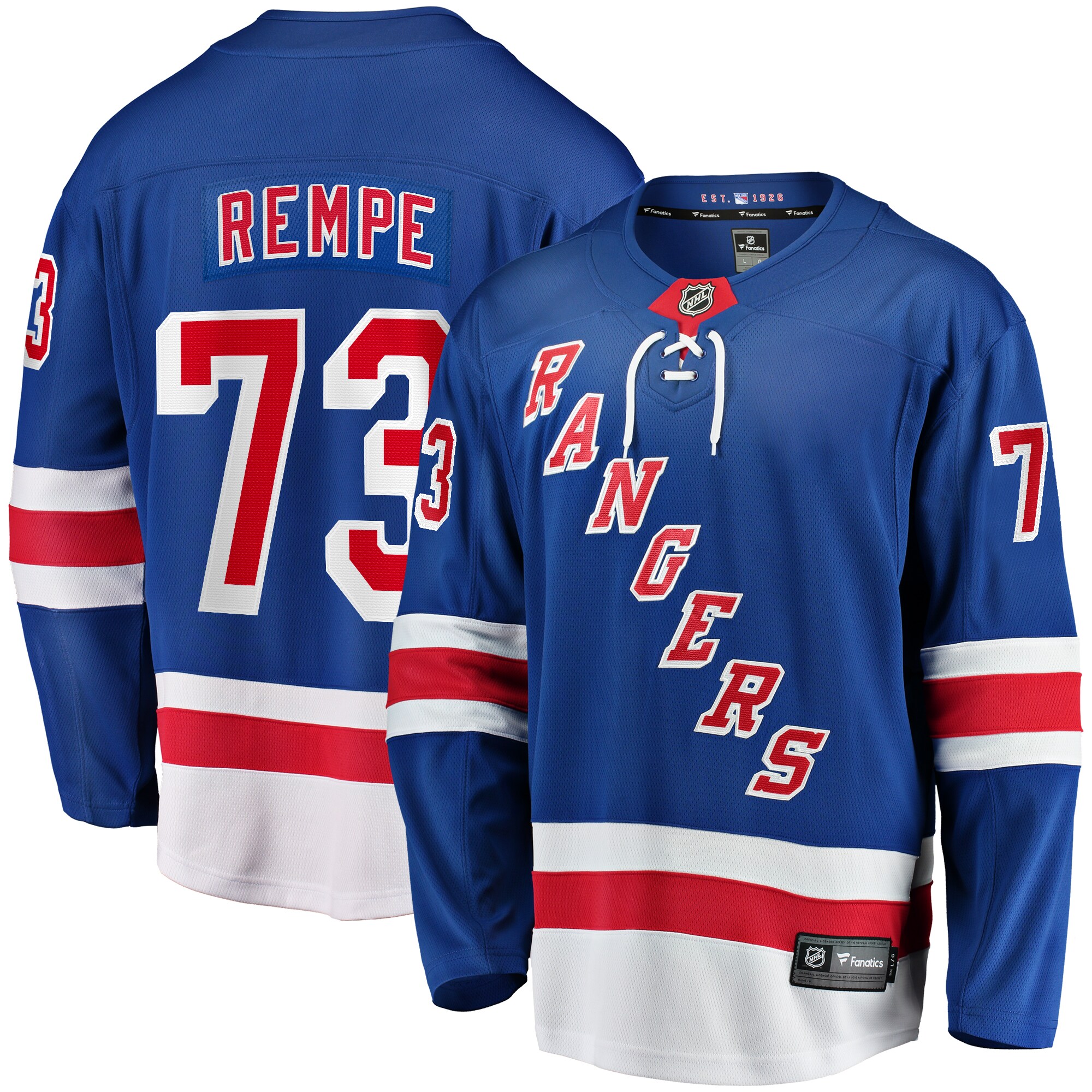 New York Rangers Matt Rempe Blue Home Breakaway NHL Jersey Men's
