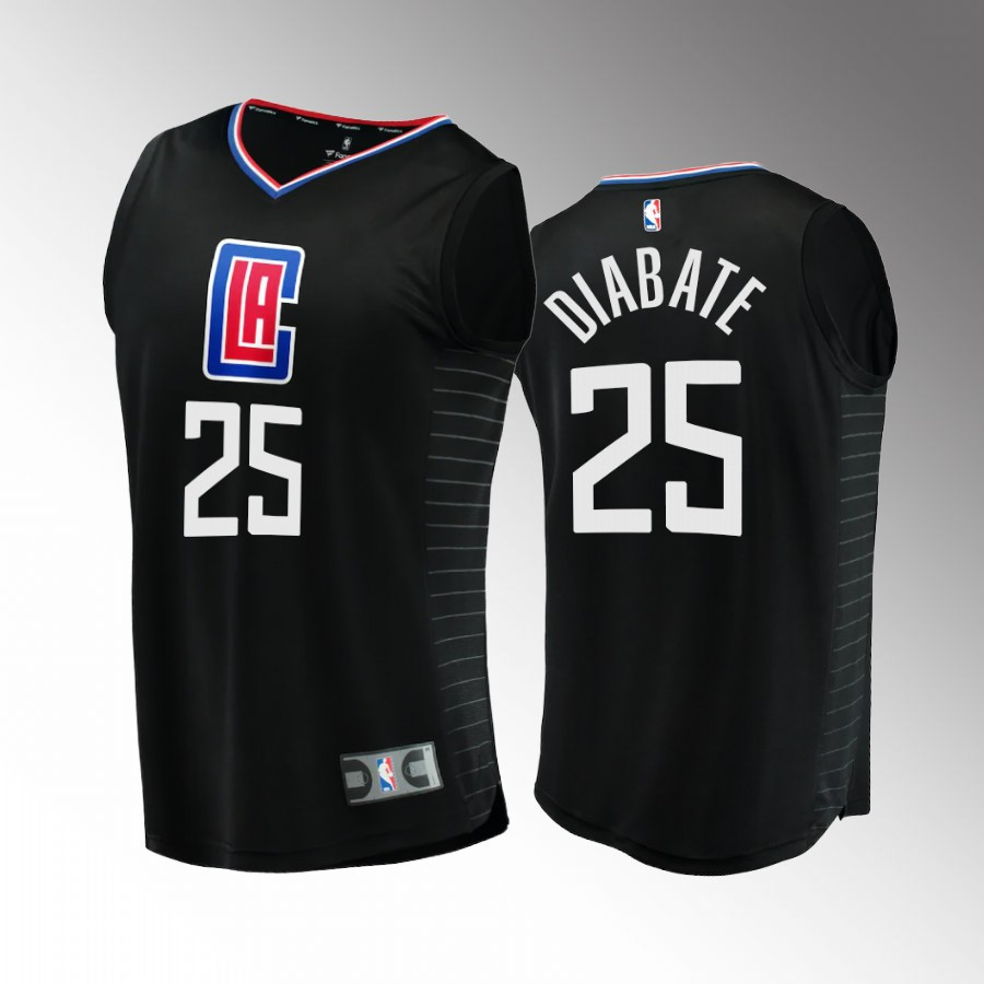Los Angeles Clippers 25 Moussa Diabate Statement Edition Black NBA Jersey Men's