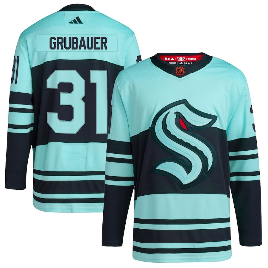 Philipp Grubauer 31 Seattle Kraken Reverse Retro 2.0 Teal NHL Jersey Men's