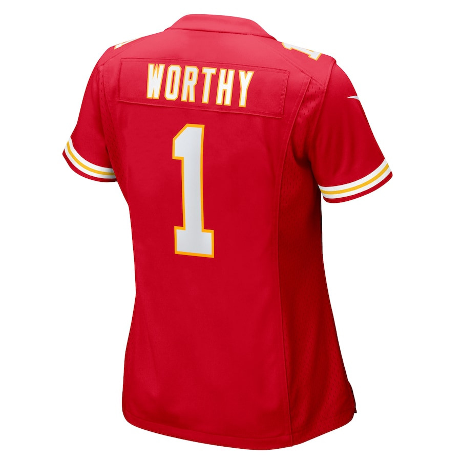 Xavier Worthy 1 Kansas City Chiefs Game Red NFL Jersey Women's