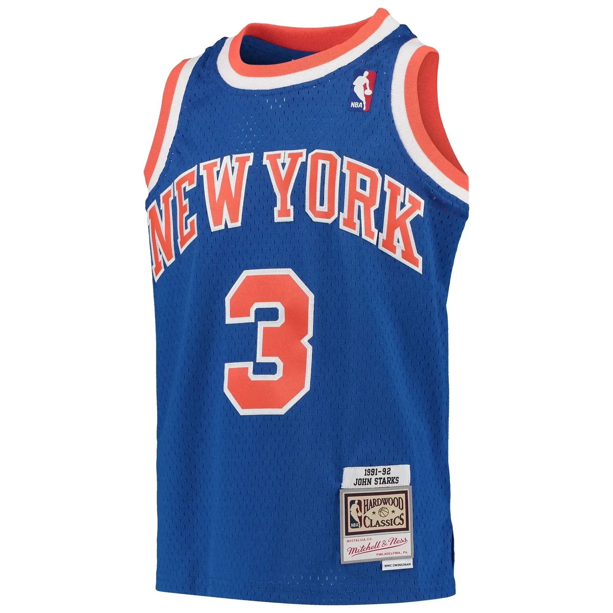 John Starks New York Knicks Mitchell&Nes 1991-92 Hardwood Classics Swingman Throwback Royal NBA Jersey Youth