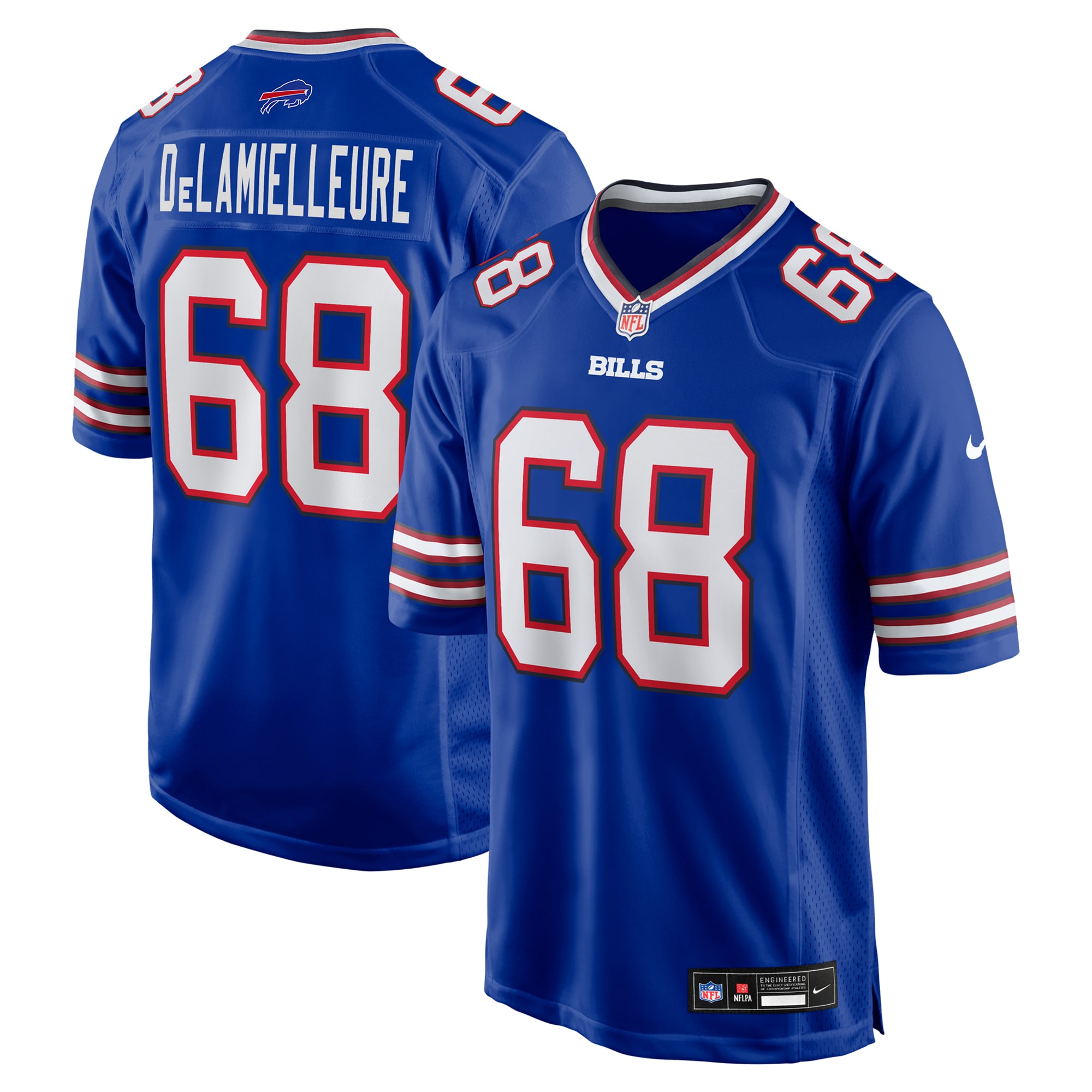 Buffalo Bills Joe DeLamielleure Royal Game Retired Player NFL Jersey Men's