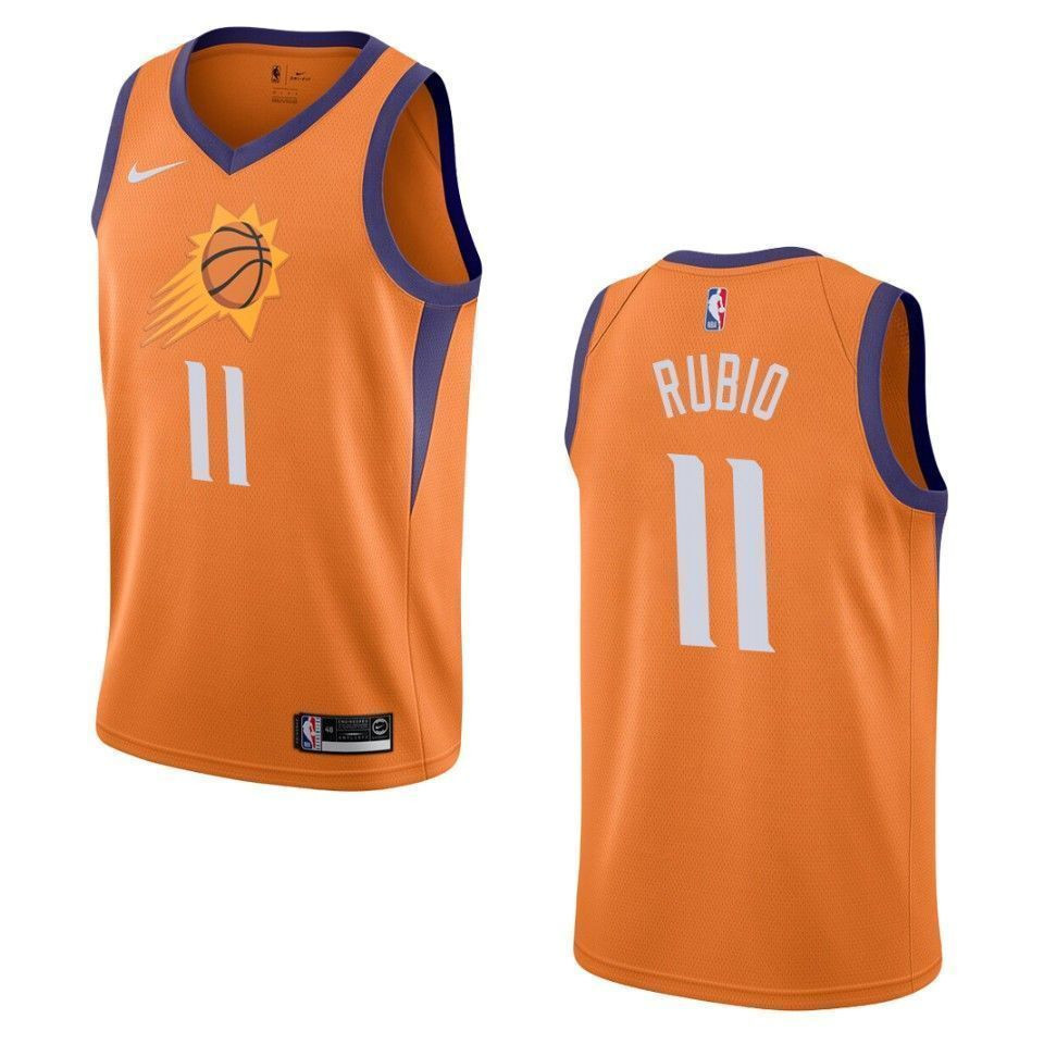 Phoenix Suns 11 Ricky Rubio Statement Swingman Orange NBA Jersey Men's