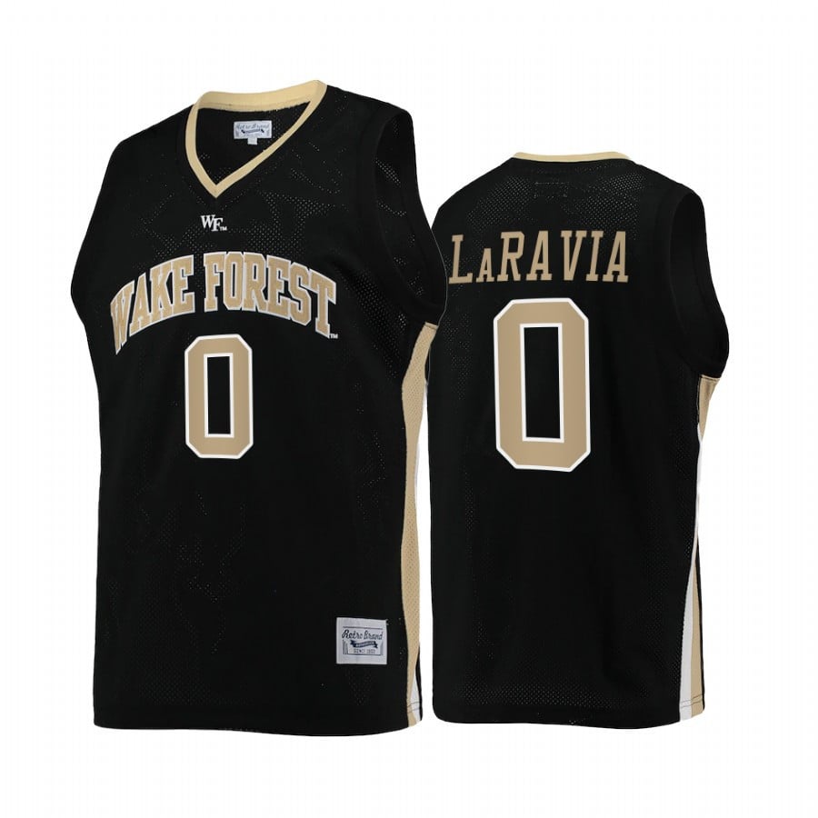 Jake LaRavia 0 Wake Forest Demon Deacons Black College Retro NCAA Jersey Men's