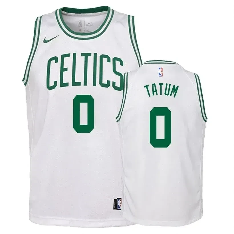 Celtics Jayson Tatum 0 Associatio White NBA Jersey Youth
