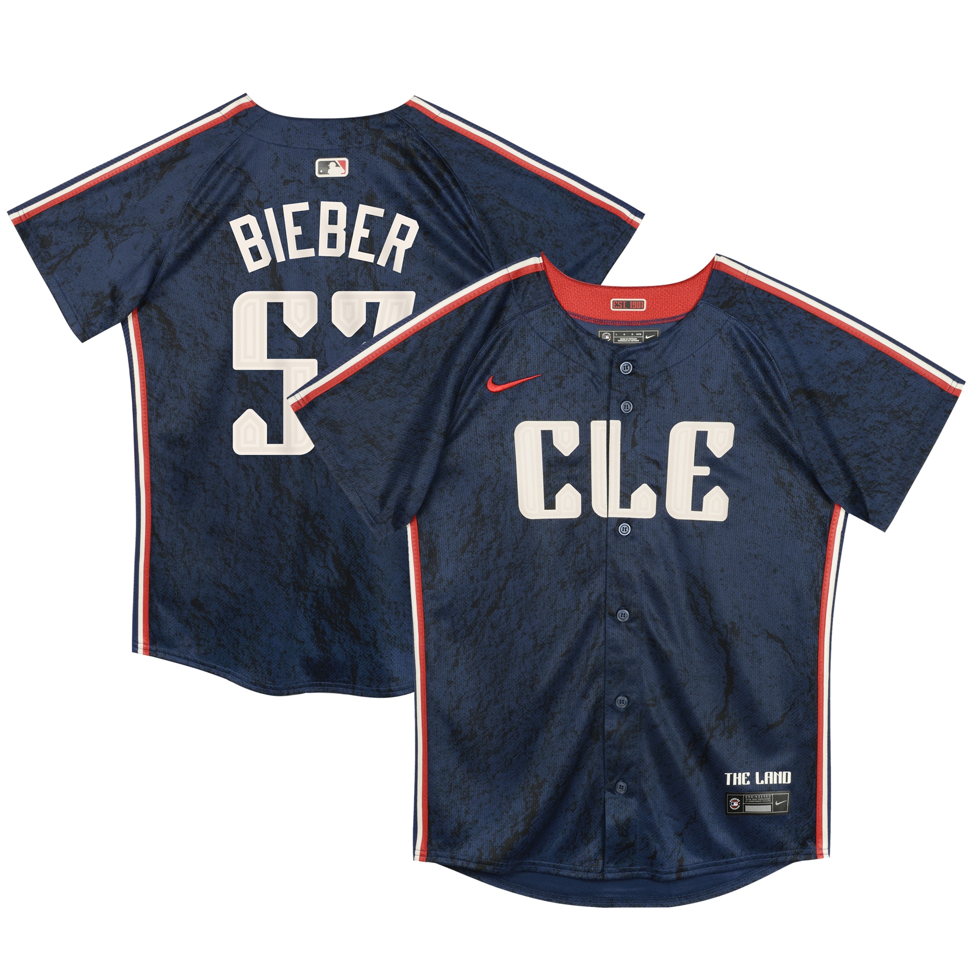 Preschool Cleveland Guardians Shane Bieber Navy 2024 City Connect Limited MLB Jersey Men's