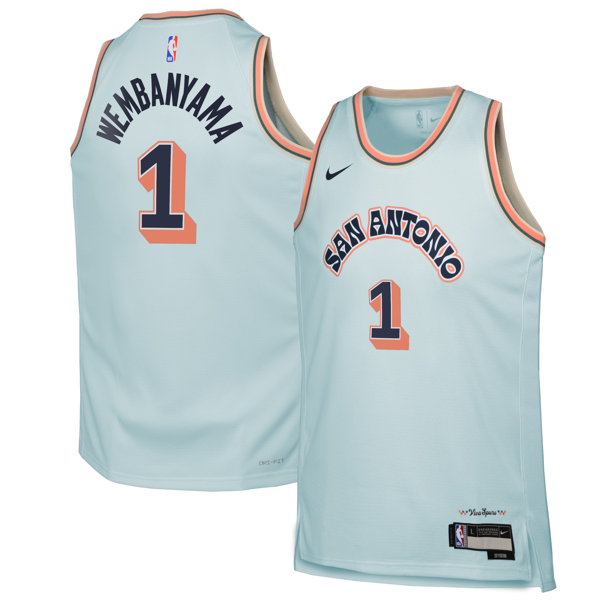 San Antonio Spurs City Edition Swingman 2024 Blue Victor Wembanyam NBA Jersey Youth
