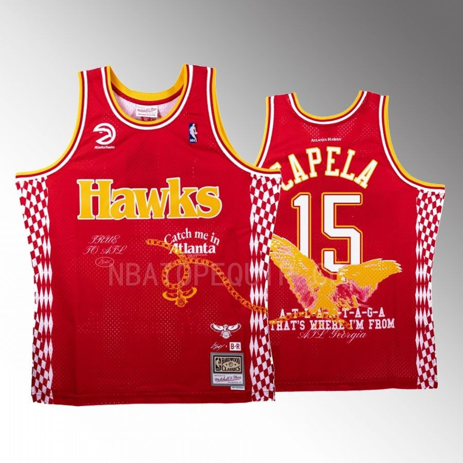 Atlanta Hawks x Lil Baby BR Remix Clint Capela 15 Red Limited Edition NBA Jersey Men's
