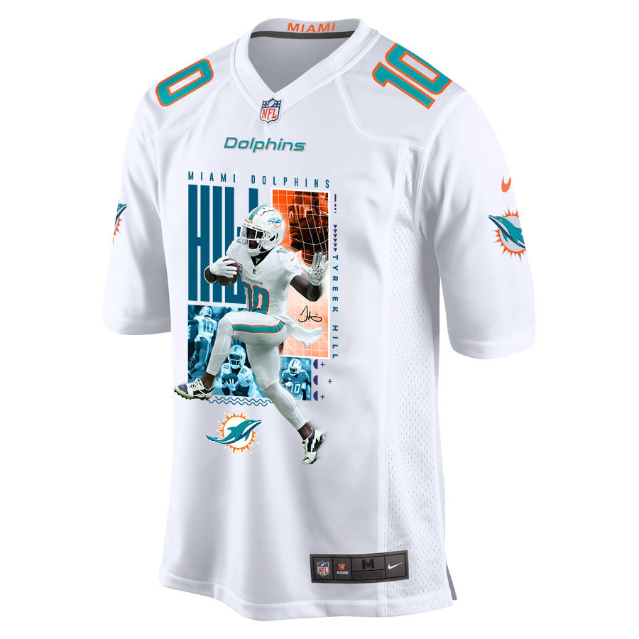 Tyreek Hill 10 Miami Dolphins The Cheetah Game White NFL Jersey Men's