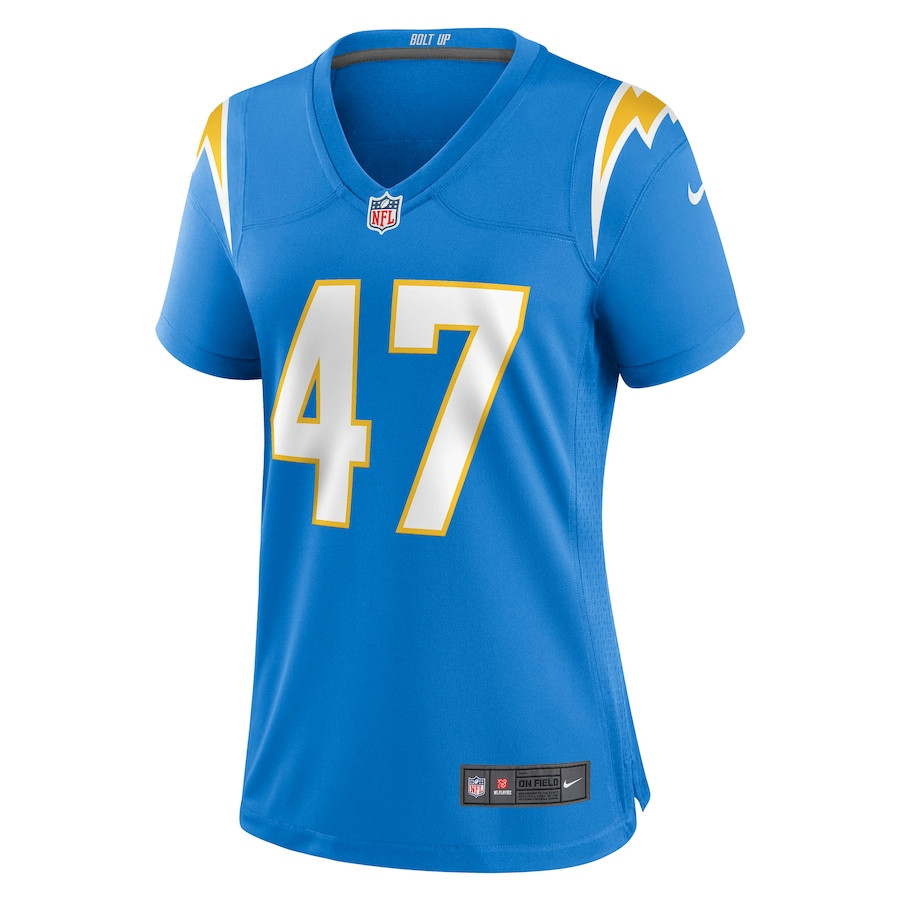 Josh Harris 47 Los Angeles Chargers Game Powder Blue NFL Jersey Women's