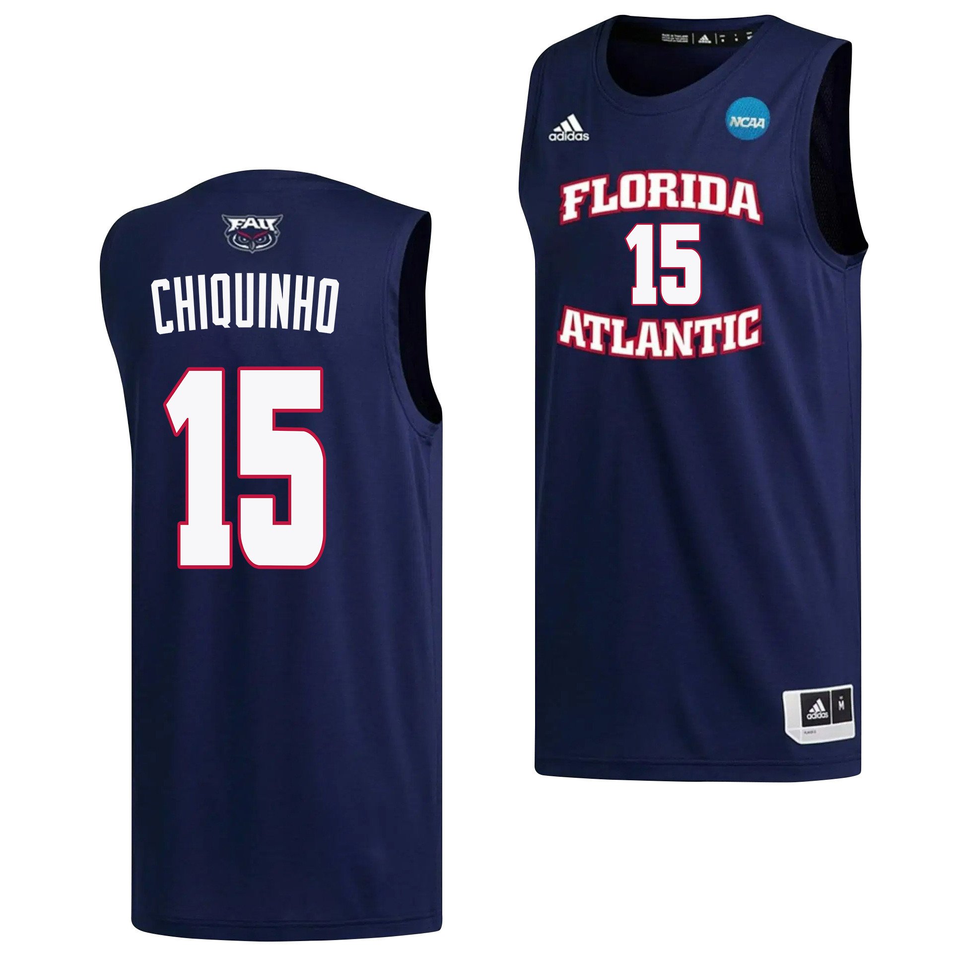 Alijah Martin 15 FAU Owls 2023 March Madness- Navy NCAA Jersey Men's