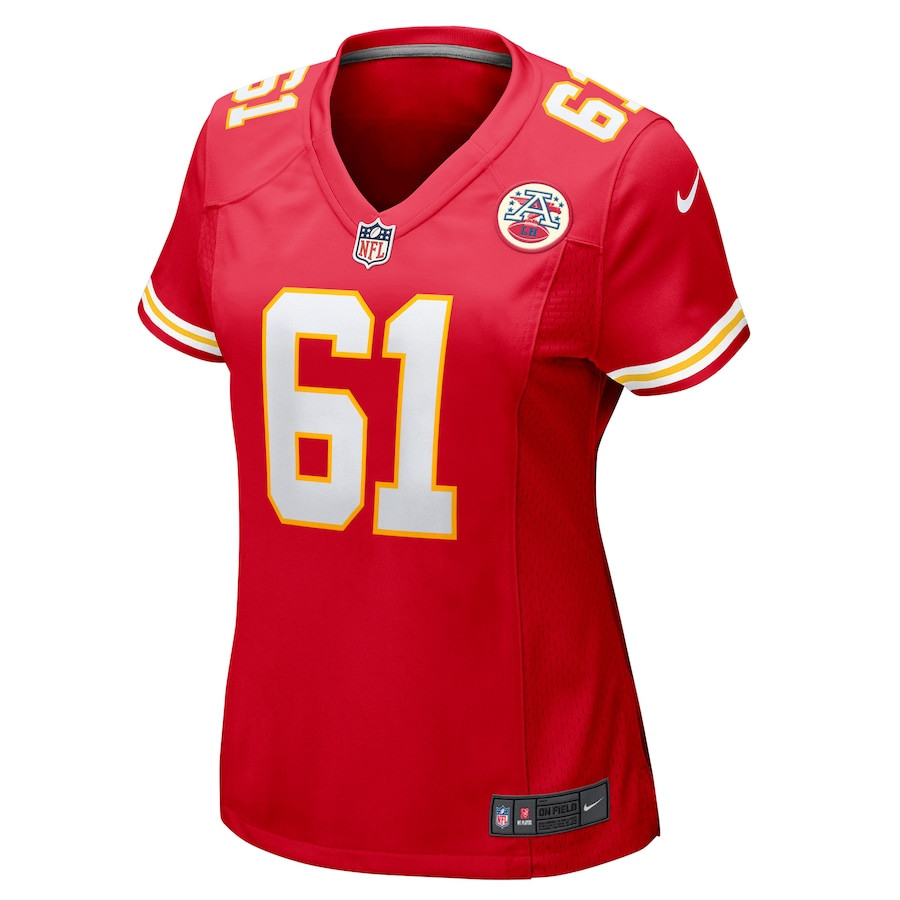 C.J. Hanson 61 Kansas City Chiefs Game Red NFL Jersey Women's