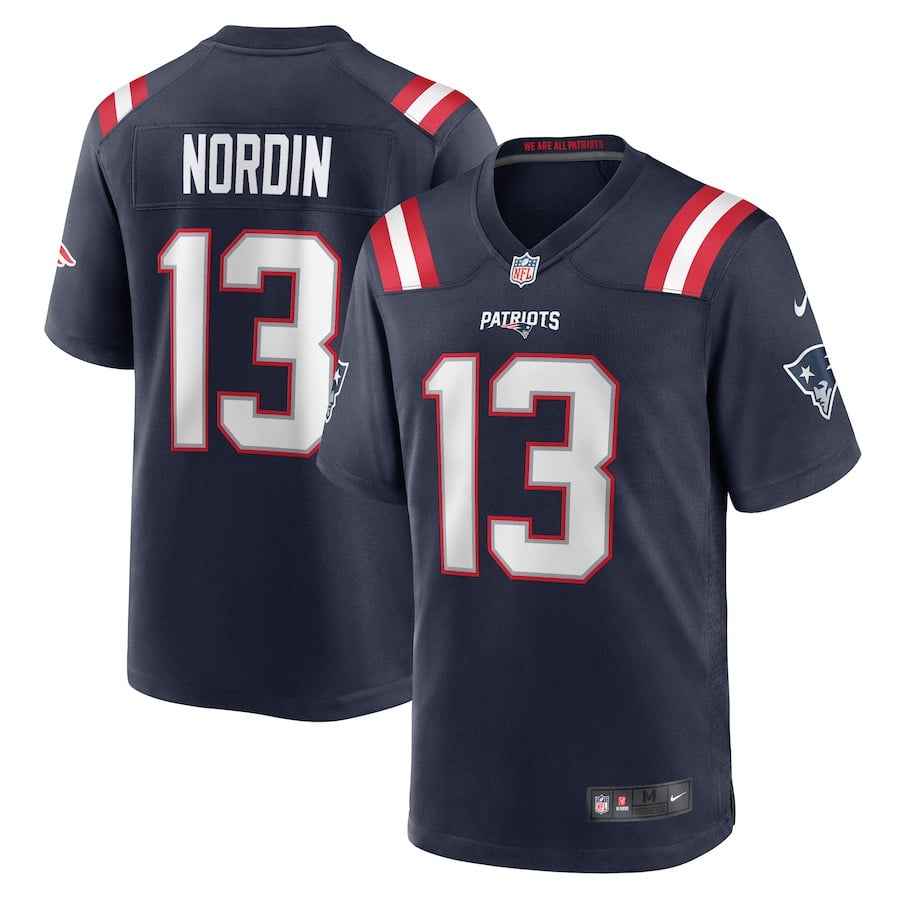 Quinn Nordin 13 New England Patriots Game Navy NFL Jersey Men's