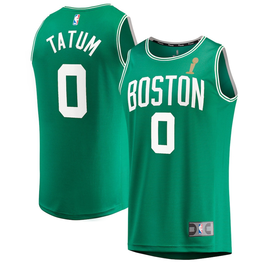 Jayson Tatum 0 Boston Celtics 2024 FINALS CHAMPIONS Kelly Green Icon Edition NBA Jersey Men's