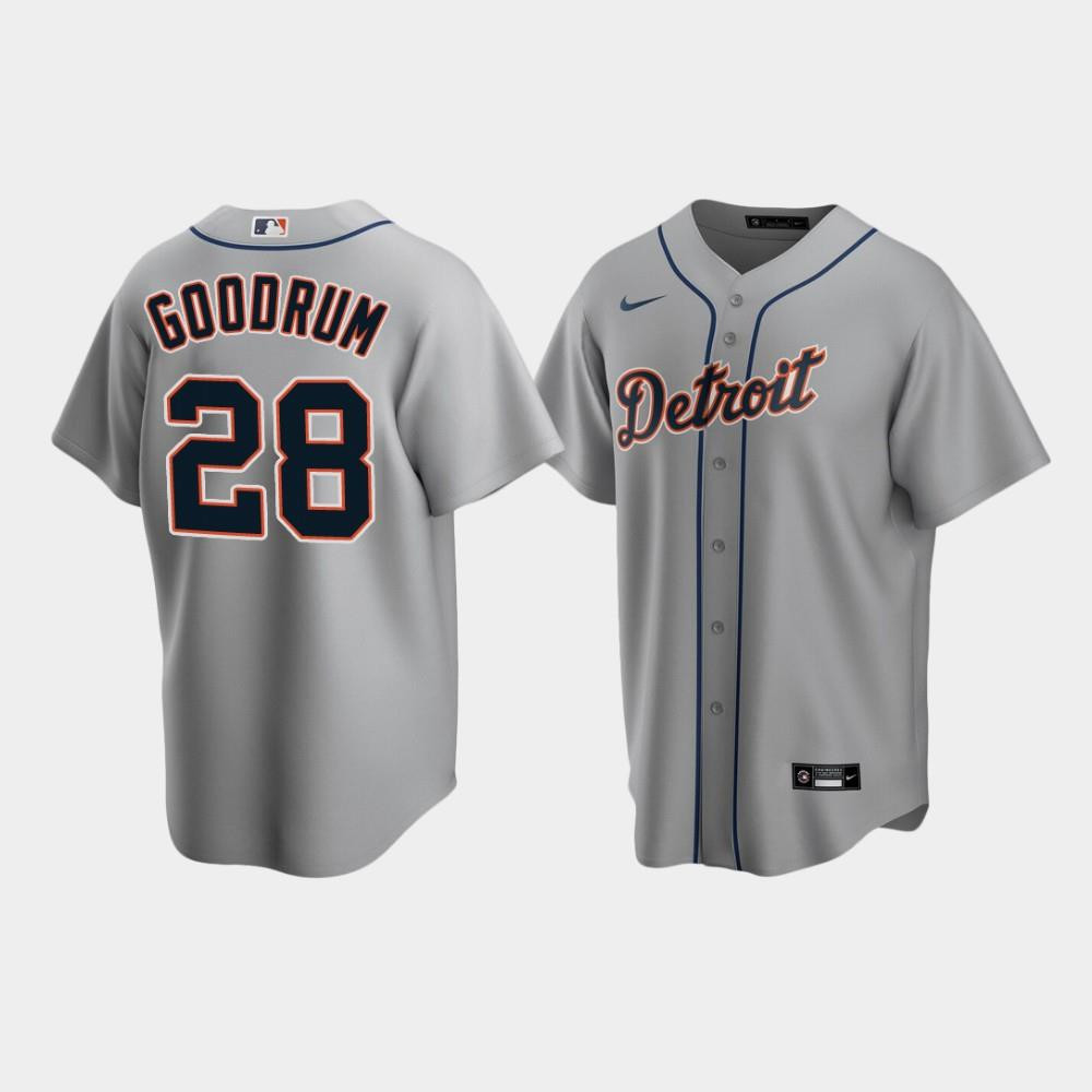 Detroit Tigers 28 Niko Goodrum Gray Road MLB Jersey Men's
