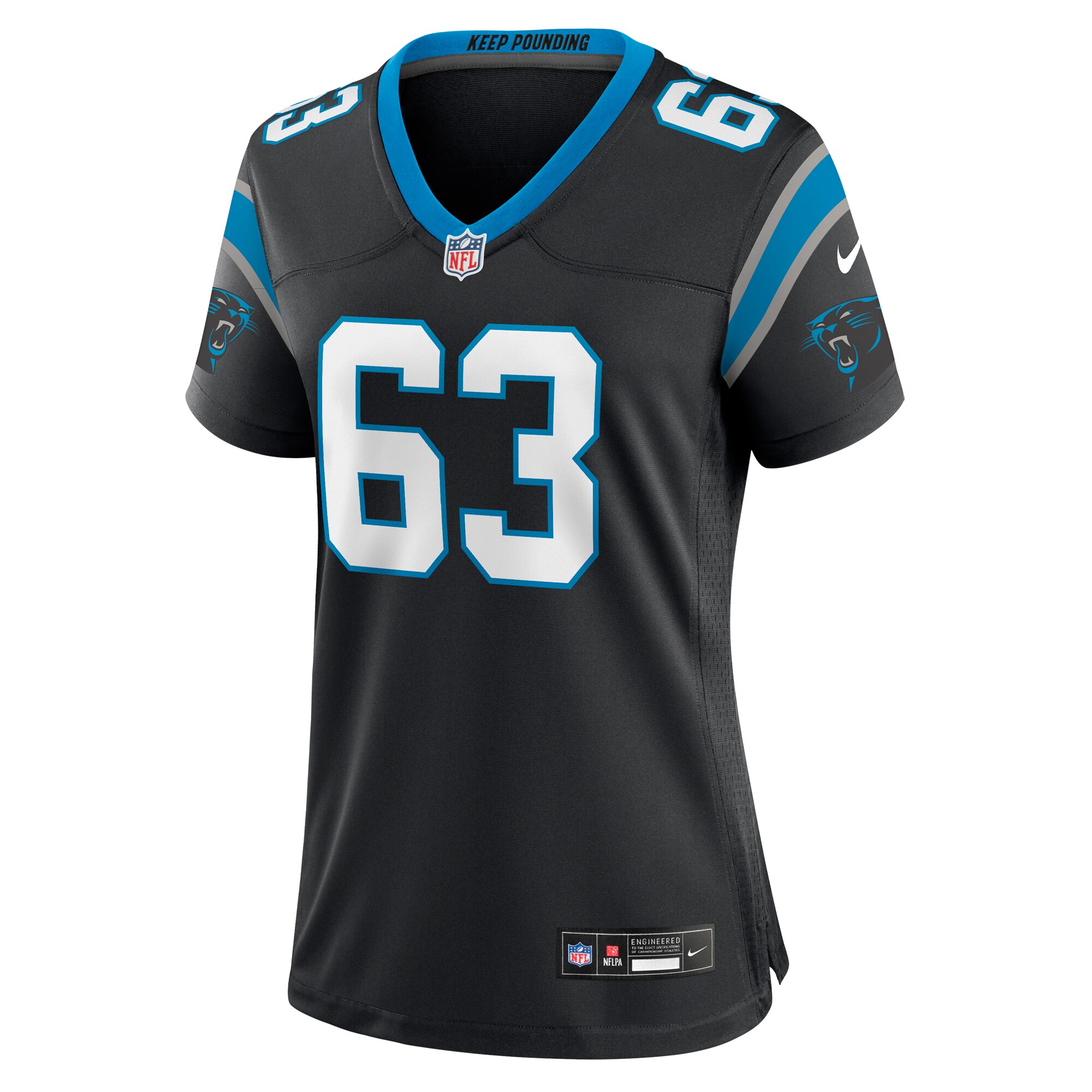 Carolina Panthers Austin Corbett Black Team Game NFL Jersey Women's