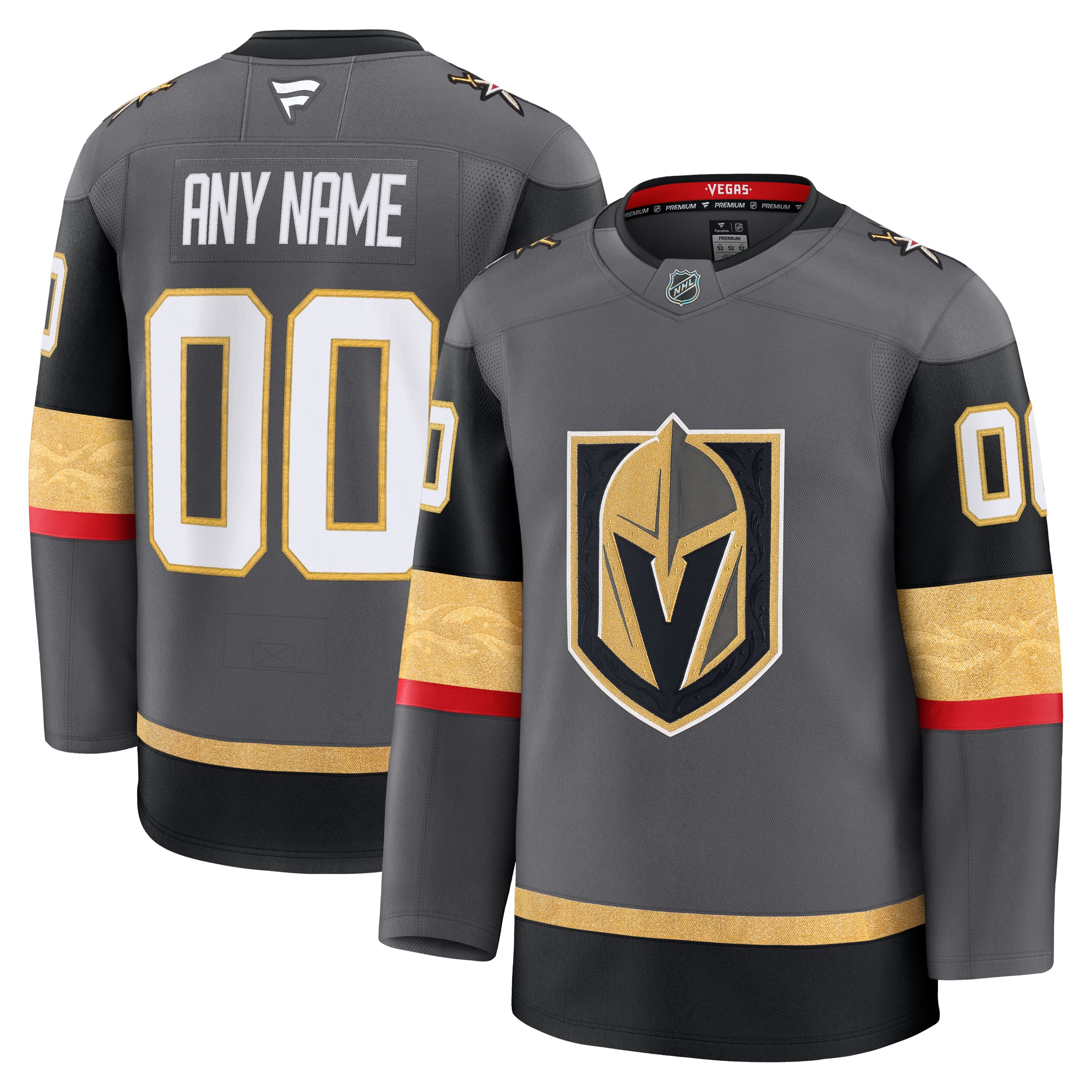 Vegas Golden Knights Gray Alternate Premium Custom NHL Jersey Men's