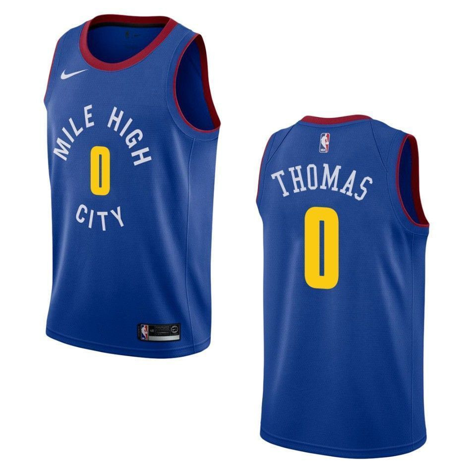 Denver Nuggets 0 Isaiah Thomas Statement Swingman Blue NBA Jersey Men's