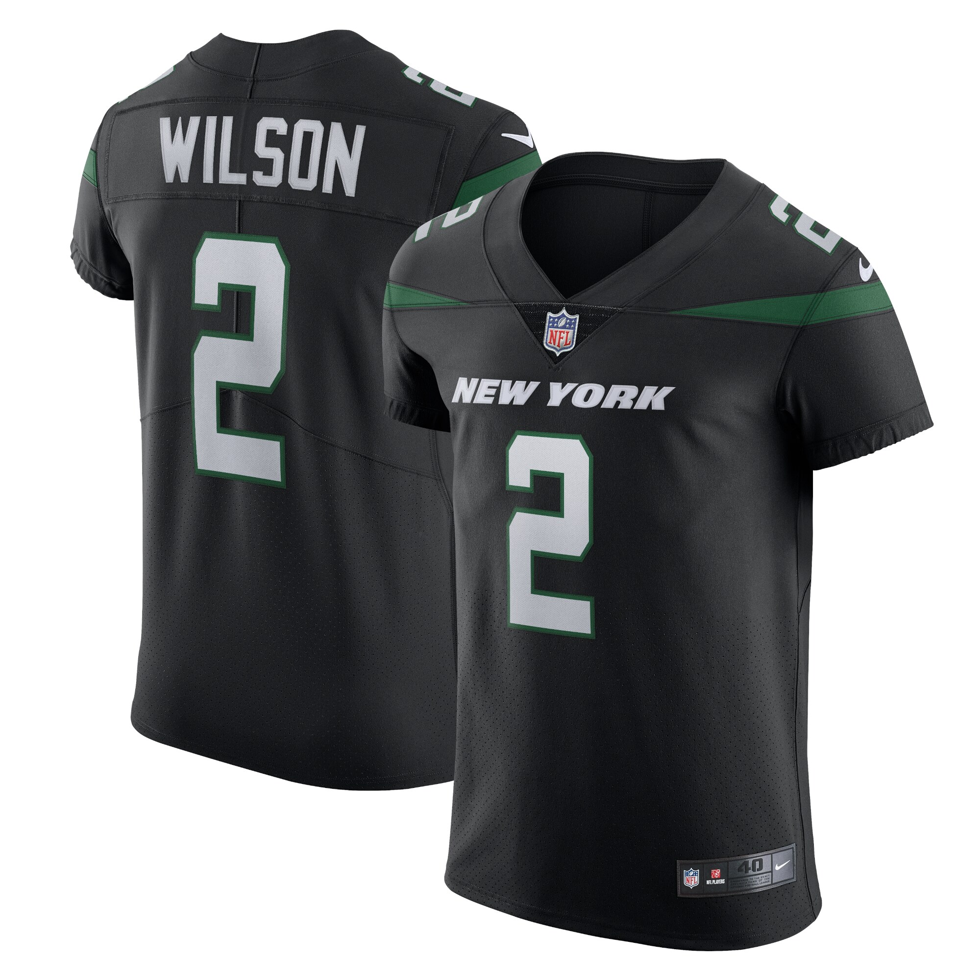 New York Jets Zach Wilson Stealth Black Vapor Elite NFL Jersey Men's