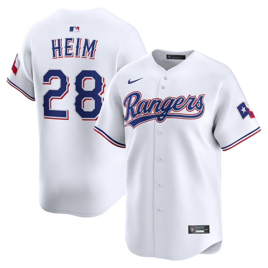 Jonah Heim 28 Texas Rangers Alternate Limited Player White MLB Jersey Men's