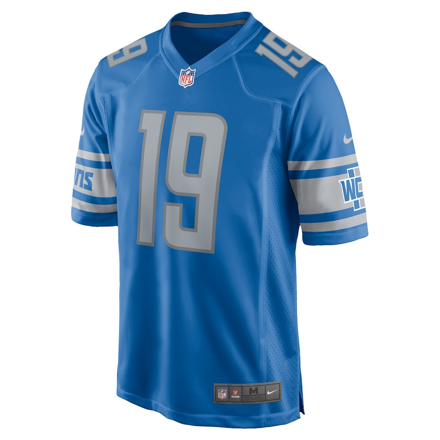 Donovan Peoples-Jones 19 Detroit Lions Game Blue NFL Jersey Men's