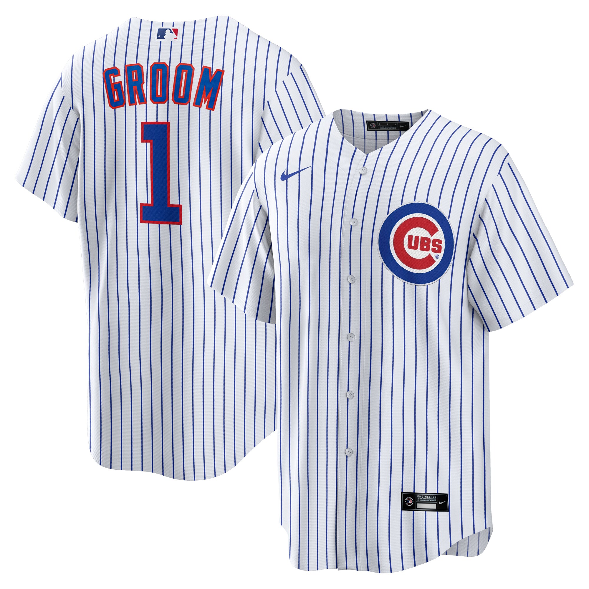 Chicago Cubs White #1 Groom Home MLB Jersey Men's