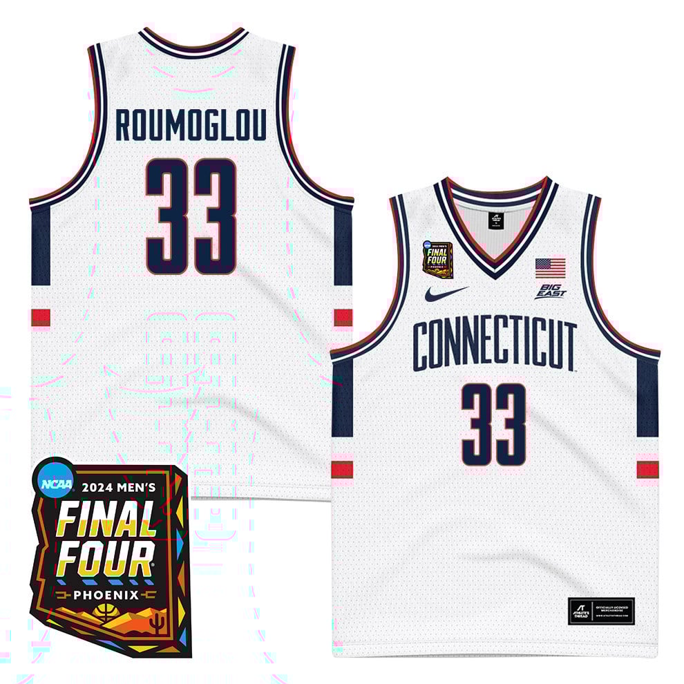 Apostolos Roumoglou 33 UConn Huskies 2024 Final Four Patch Unisex NCAA Jersey Unisex