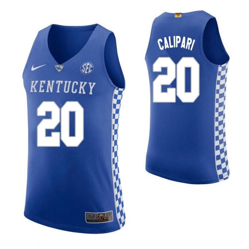 20 Brad Calipari Home Blue Elite Kentucky Wildcats NCAA Jersey Men's