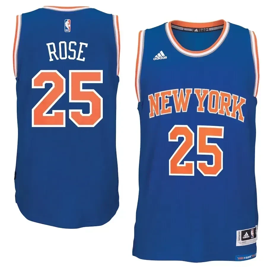 Derrick Rose New York Knicks Climacool Road Swingman Royal NBA Jersey Men's