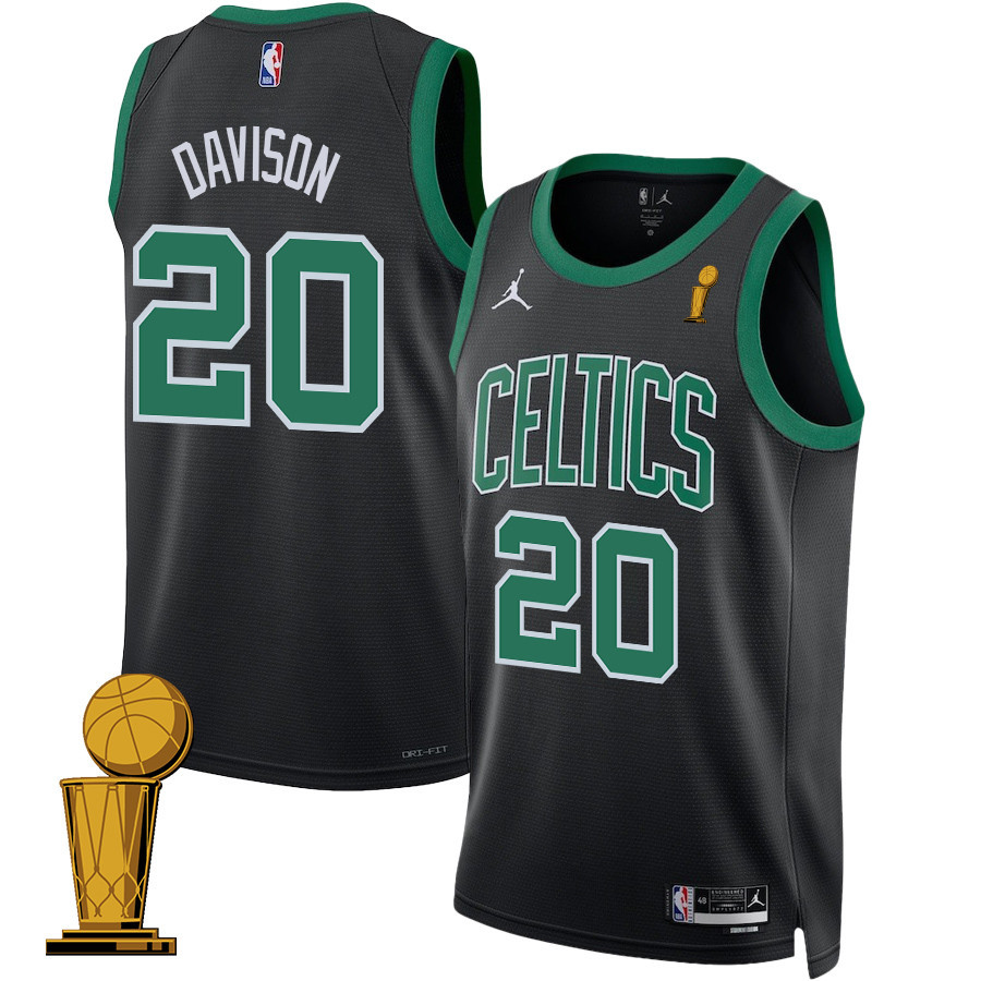 JD Davison 20 Boston Celtics 2024 FINALS CHAMPIONS Swingman Statement Edition Black NBA Jersey Men's
