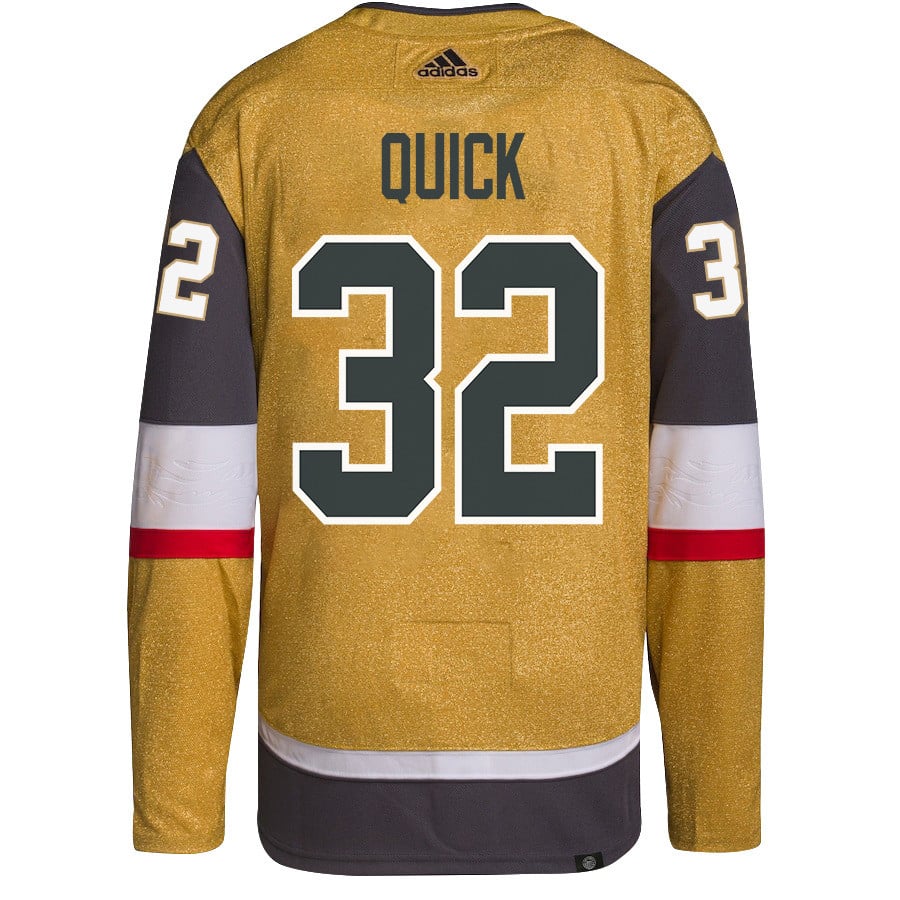 Jonathan Quick 32 Vegas Golden Knights Stanley Cup 2023 Champions Patch Home Breakaway Gold NHL Jersey Men's
