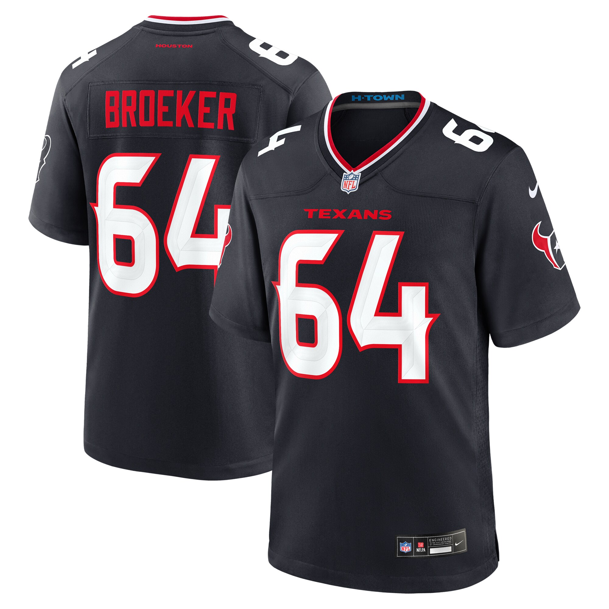 Houston Texans Nick Broeker Navy Team Game NFL Jersey Men's