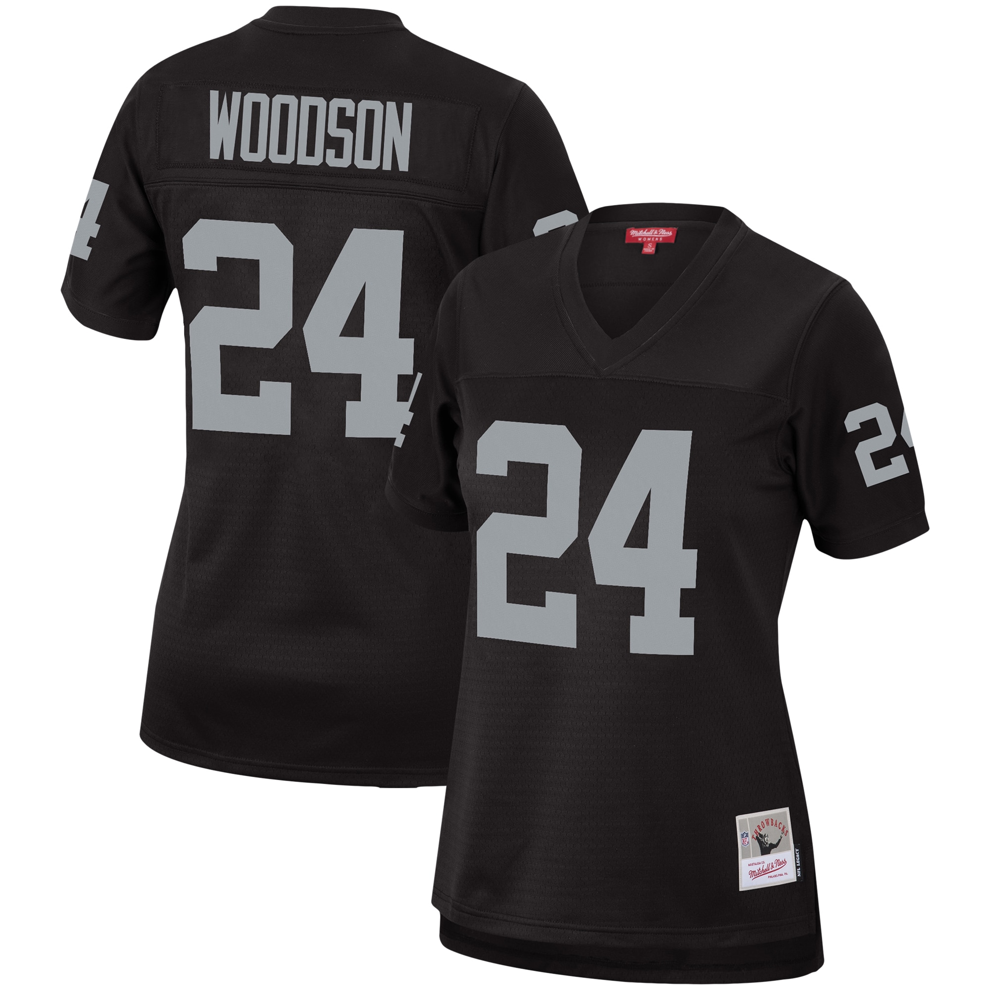 Las Vegas Raiders Charles Woodson Mitchell Ness Black Legacy Team NFL Jersey Women's