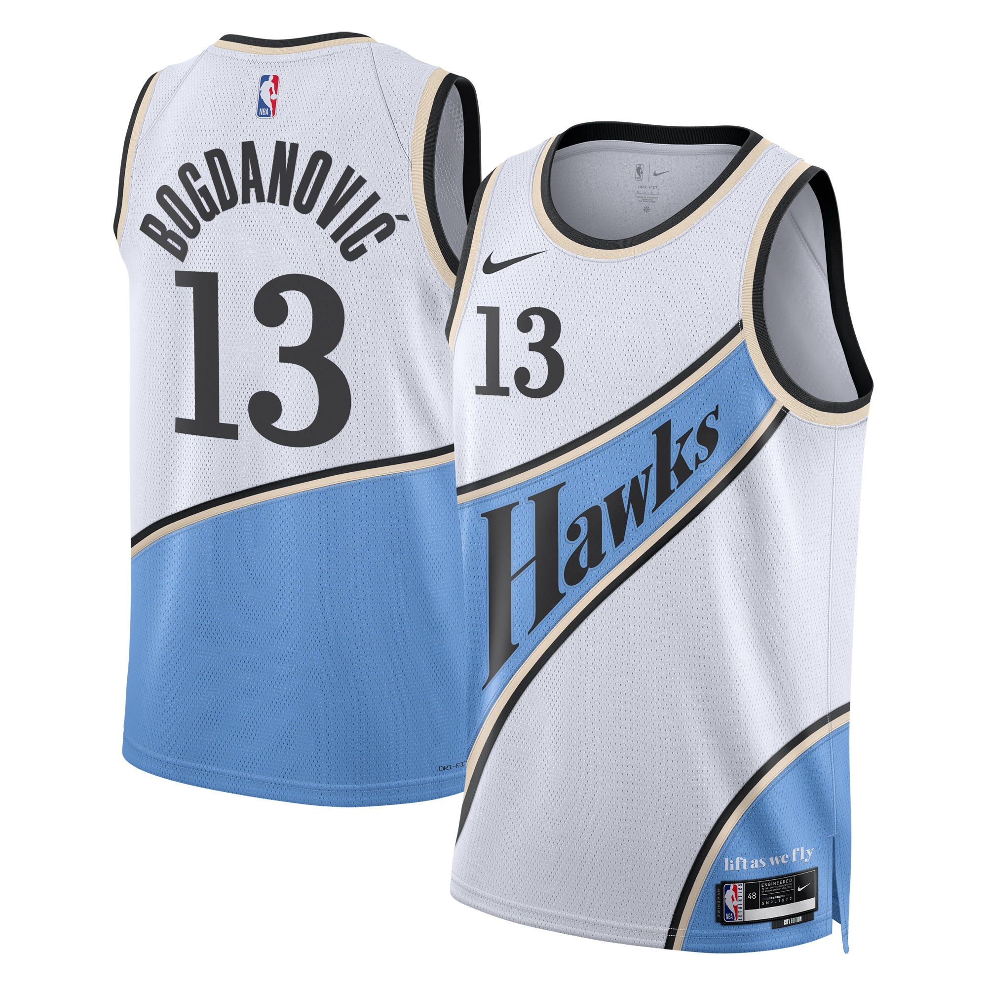 Camiseta City Edition Swingman de los Atlanta Hawks 2024 Blanco Bogdan Bogdanovi Unisex NBA Jersey Unisex