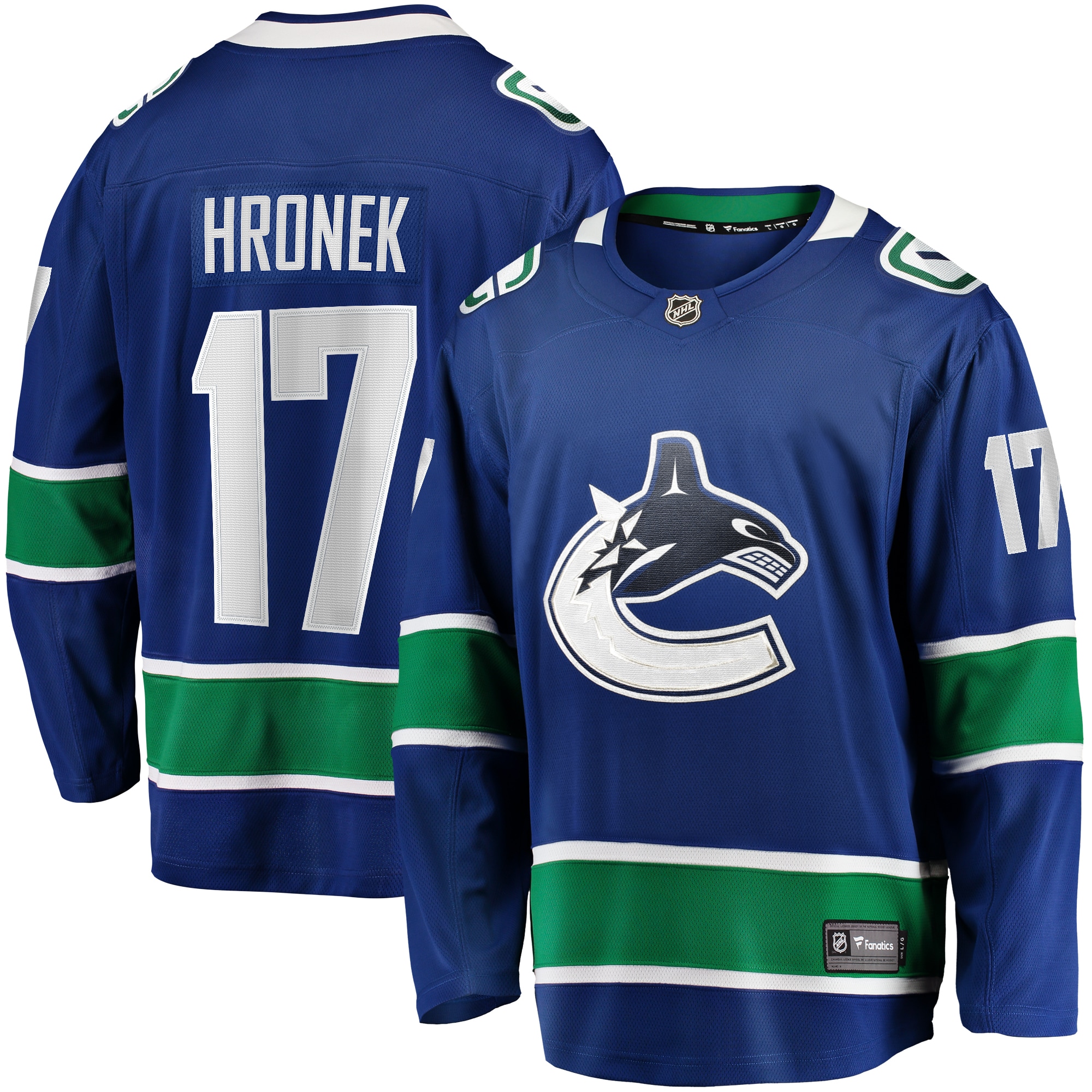 Vancouver Canucks Filip Hronek Blue Home Breakaway NHL Jersey Men's